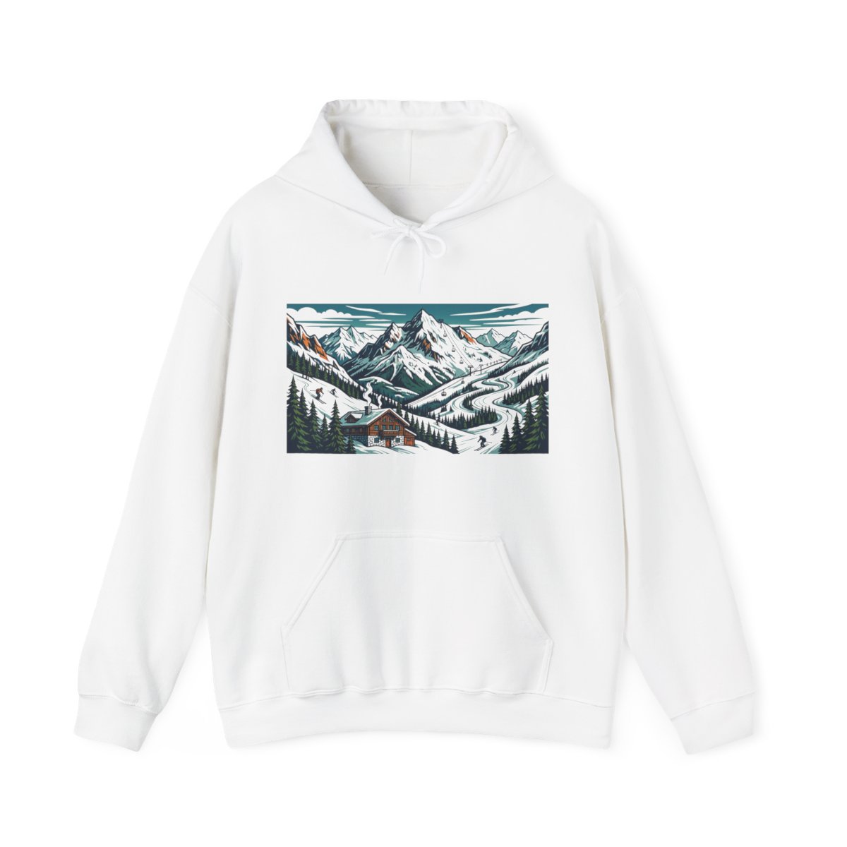 Alpine Ski Resort Vintage Poster - Hoodie