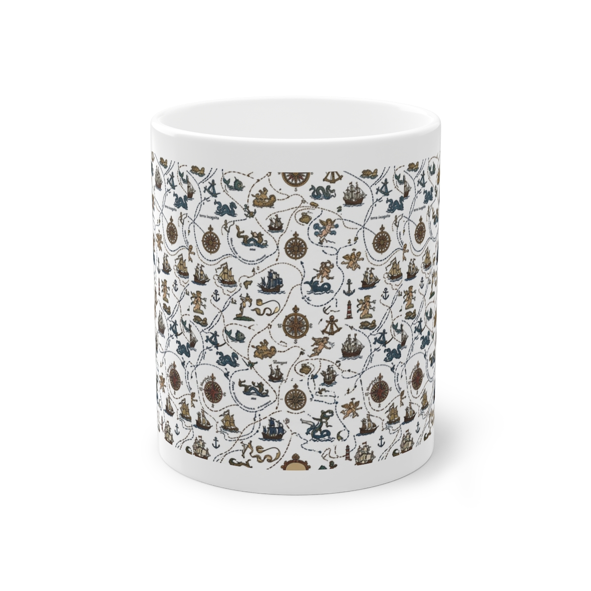 Antique World Map Explorer Routes - Mug