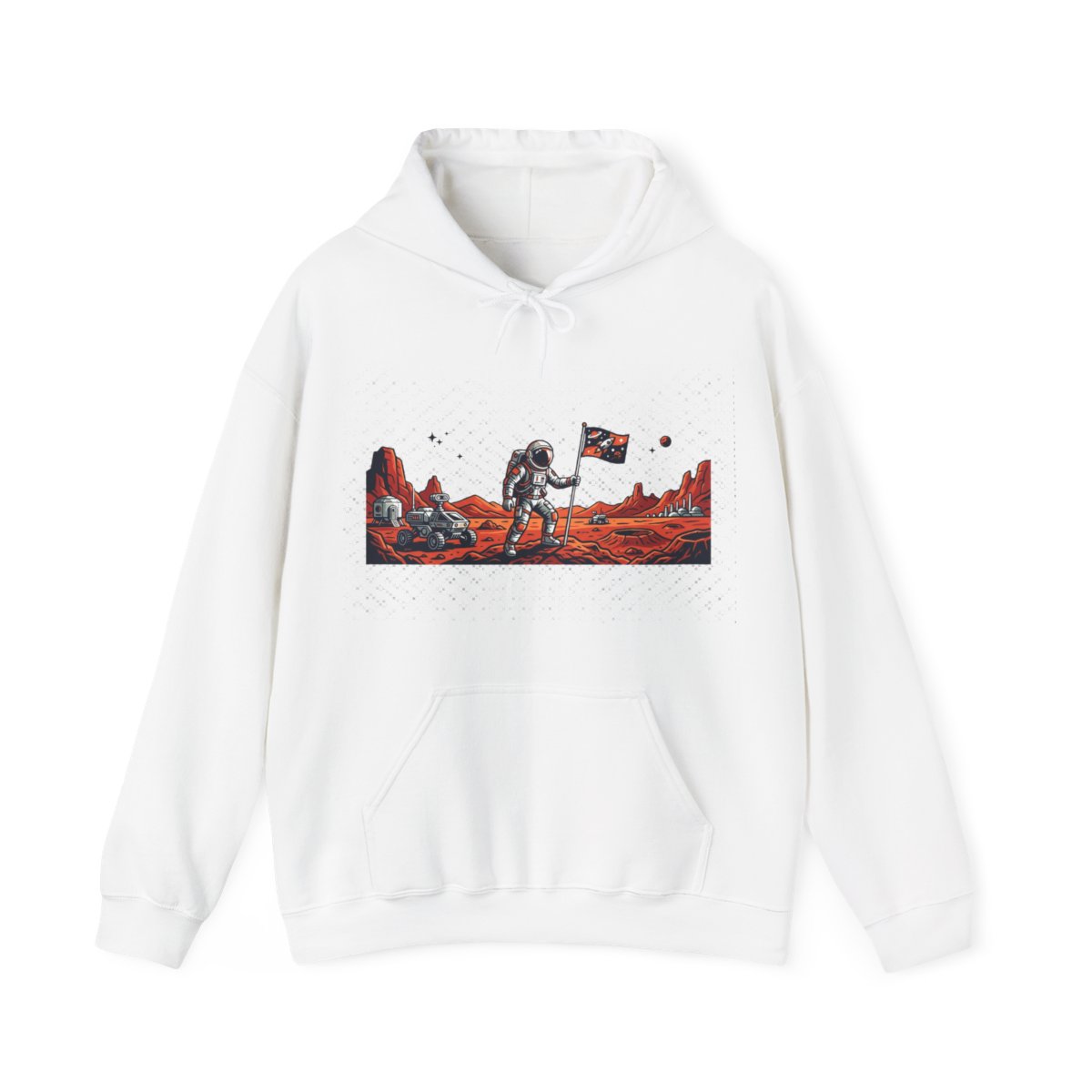 Astronaut Planting Flag On Mars - Hoodie