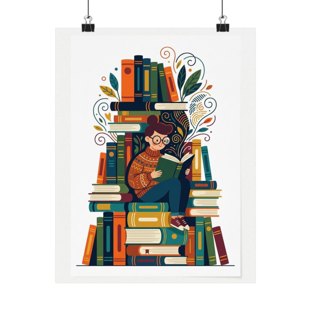 Bookstack Reading Nerd - Poster