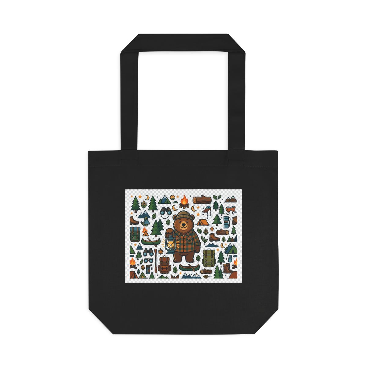 Camping Bear With Lantern - Tote Bag