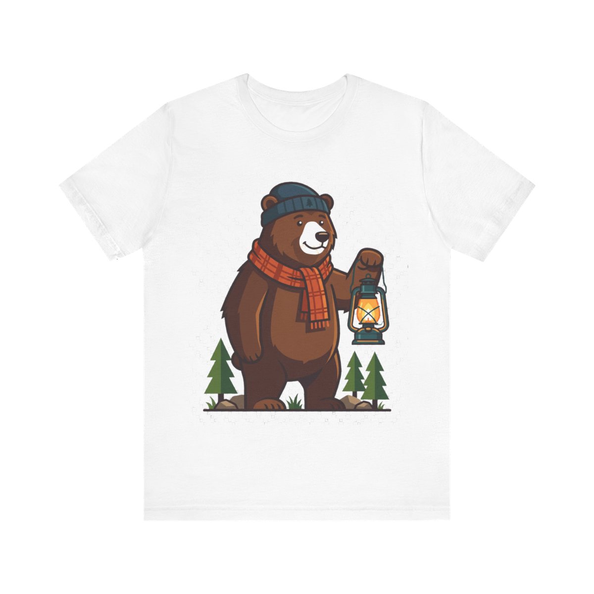 Camping Bear With Lantern - Tshirt