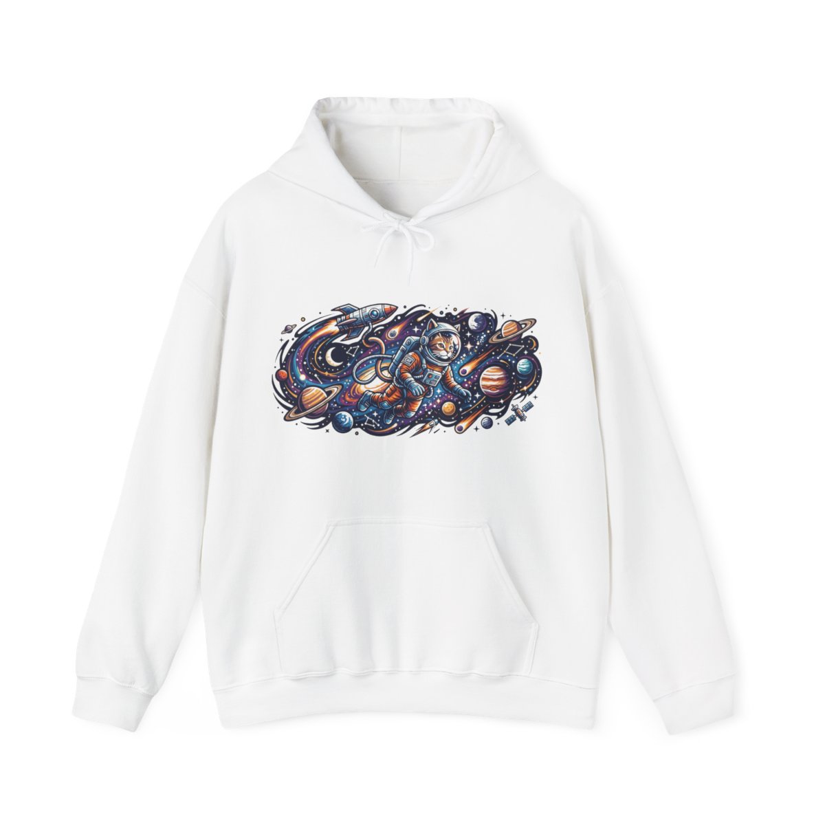 Cosmic Astronaut Cat Exploring Galaxies - Hoodie