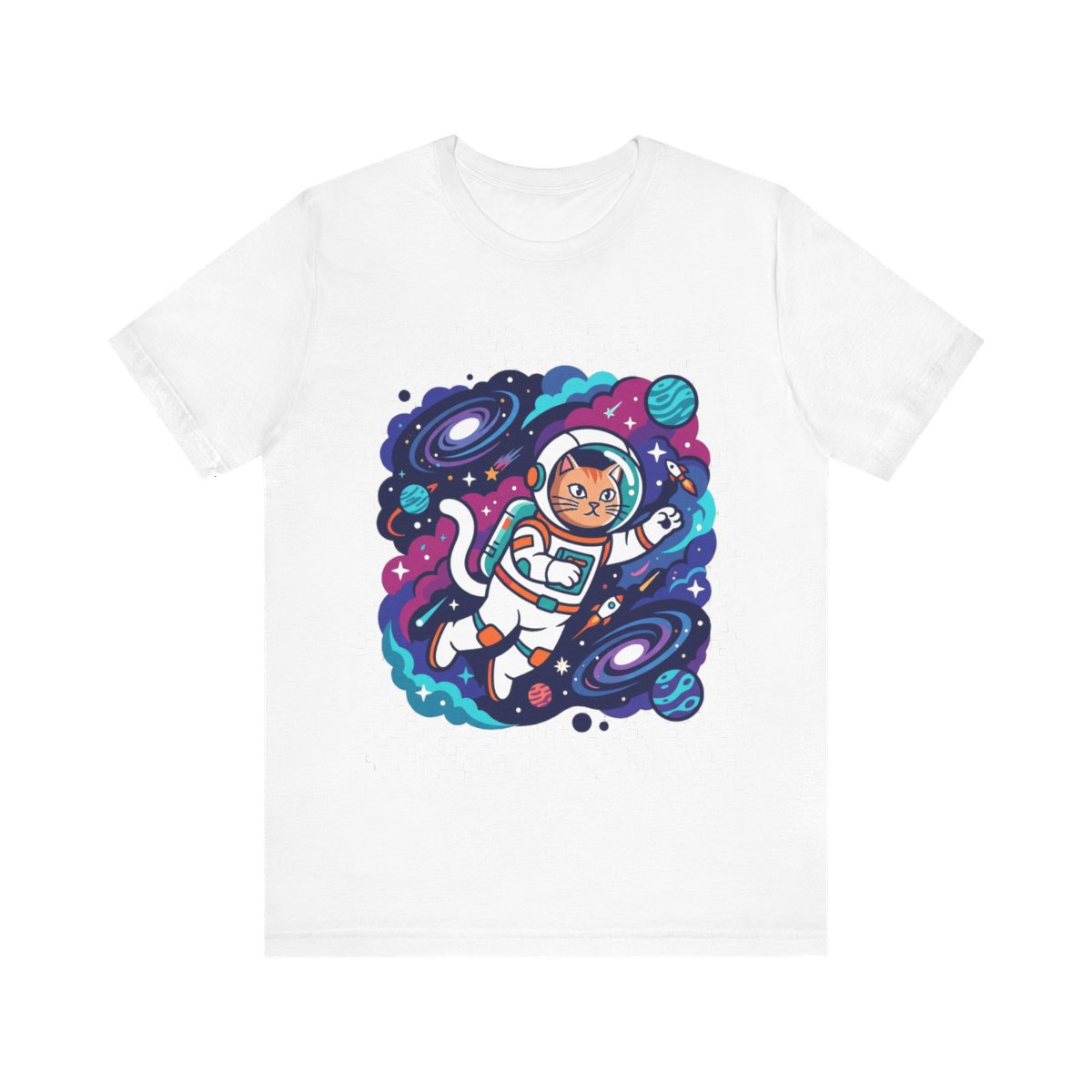 Cosmic Astronaut Cat Exploring Galaxies - Tshirt