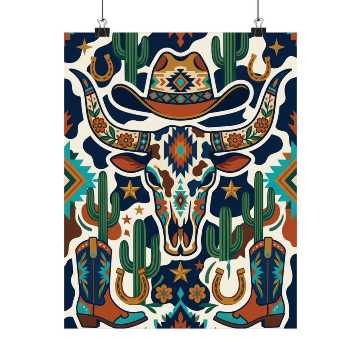 Cow Print Western Style - Poster