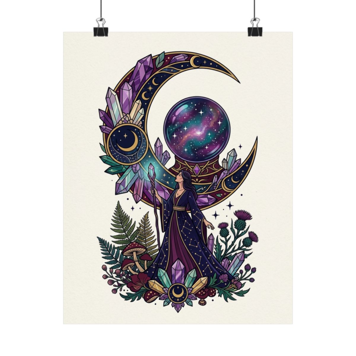Crystal Moon Witchy Aesthetic - Poster