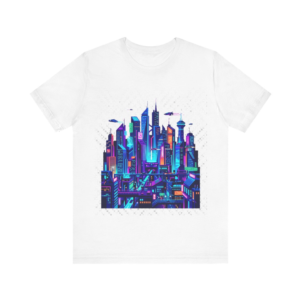 Cyberpunk Neon City Skyline At Night - Tshirt