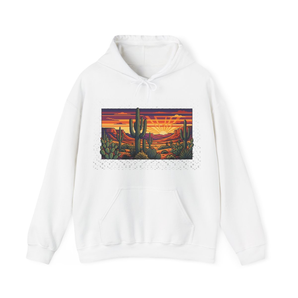 Desert Cactus Under Southwest Sunset - Hoodie