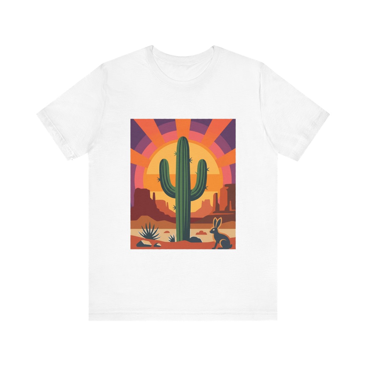 Desert Cactus Under Southwest Sunset - Tshirt