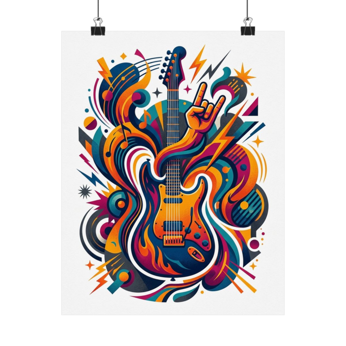 Electric Guitar Rock On - Poster
