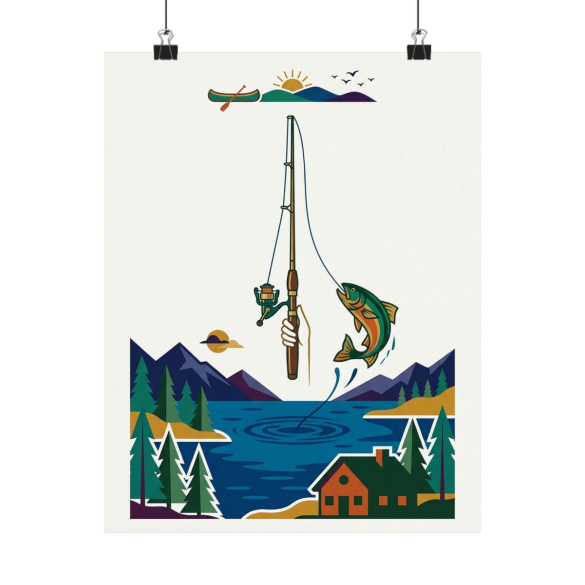 Fishing Rod Lake Life - Poster