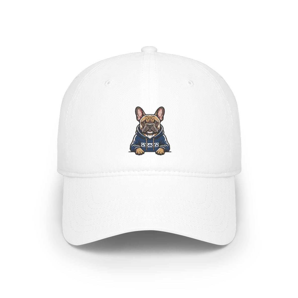 French Bulldog Wearing Hoodie - Cap