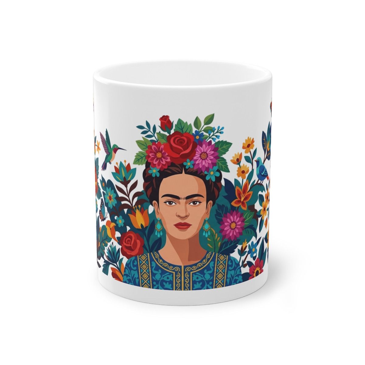 Frida Kahlo Floral Portrait - Mug