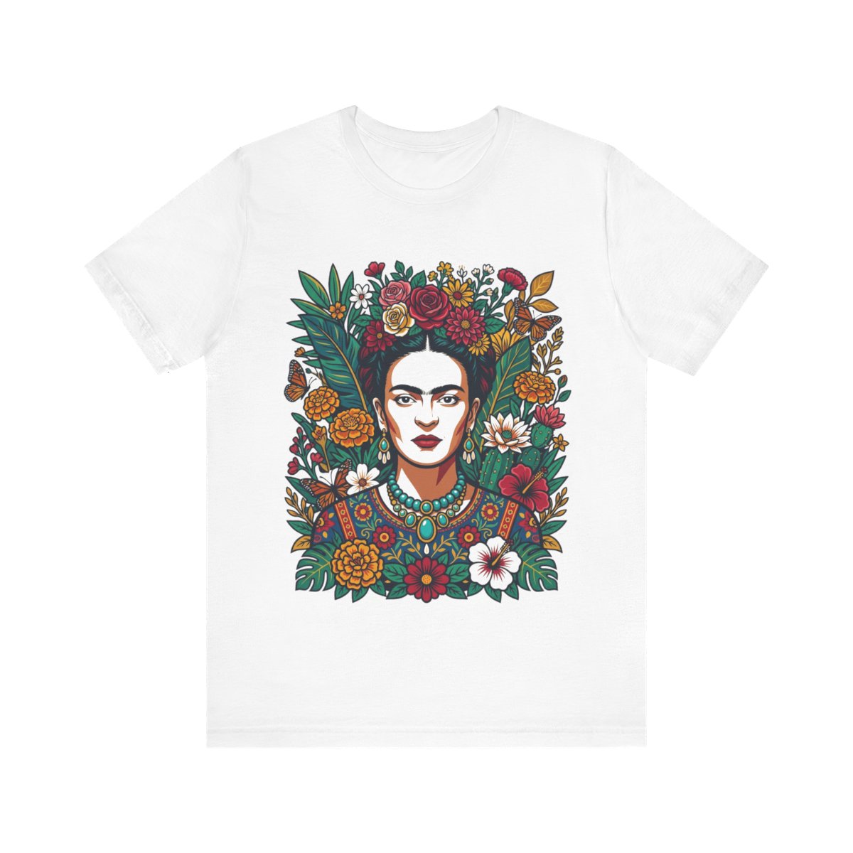 Frida Kahlo Floral Portrait - Tshirt