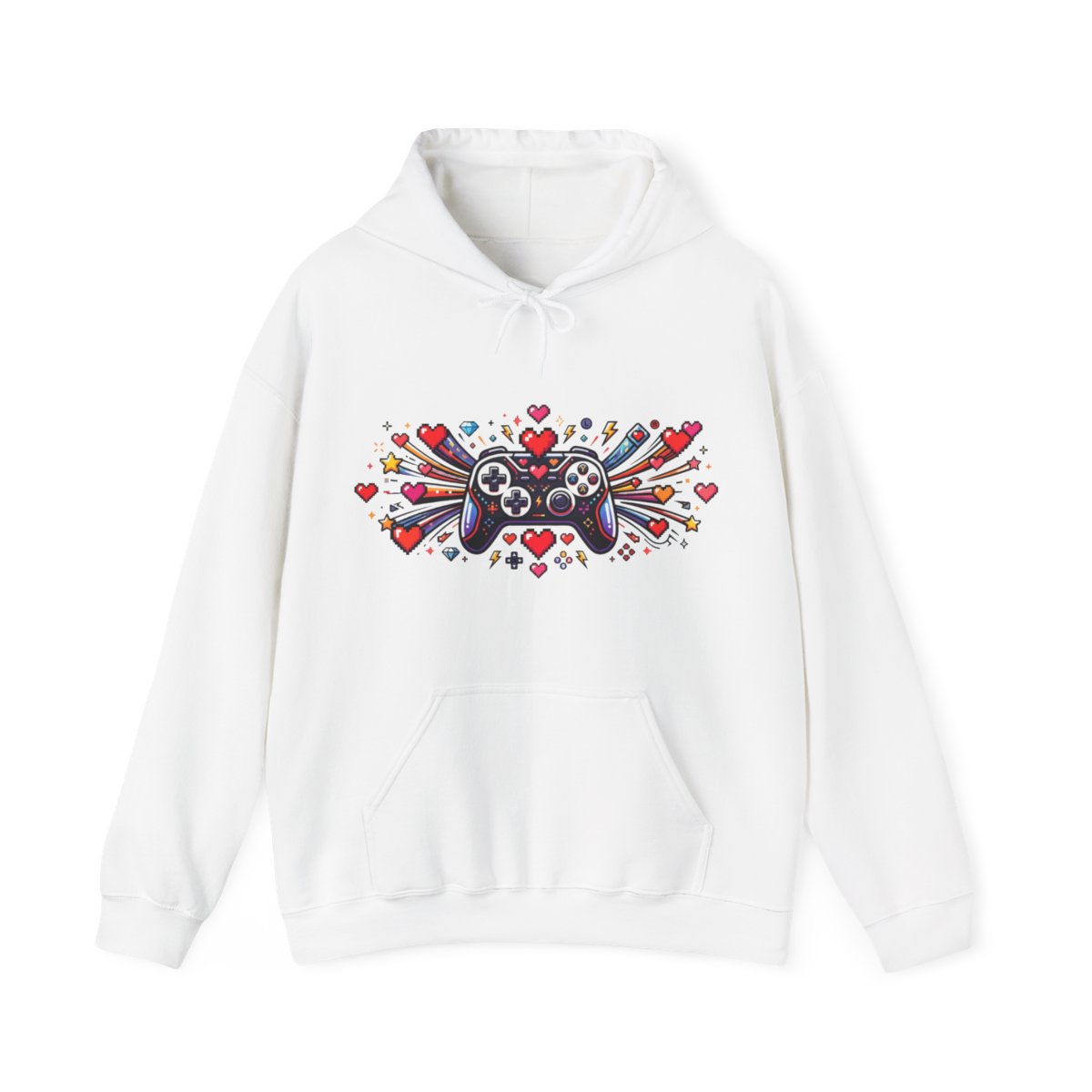 Gamer Controller Pixel Hearts - Hoodie