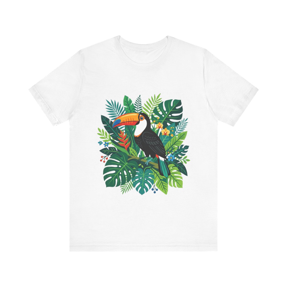 Jungle Toucan Among Tropical Leaves - Tshirt