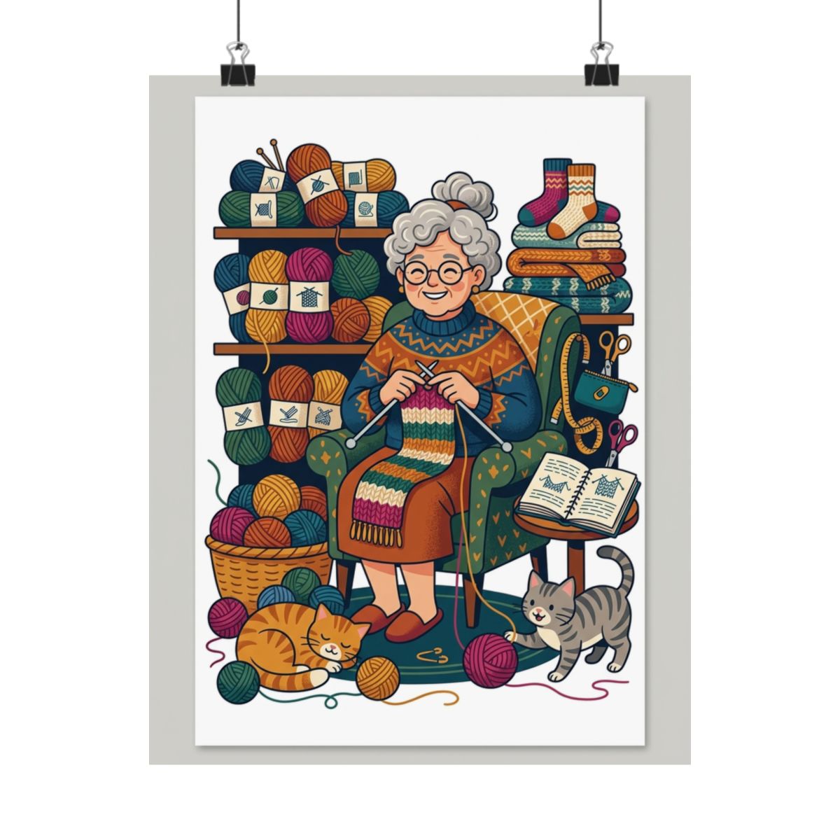 Knitting Yarn Grandma Life - Poster