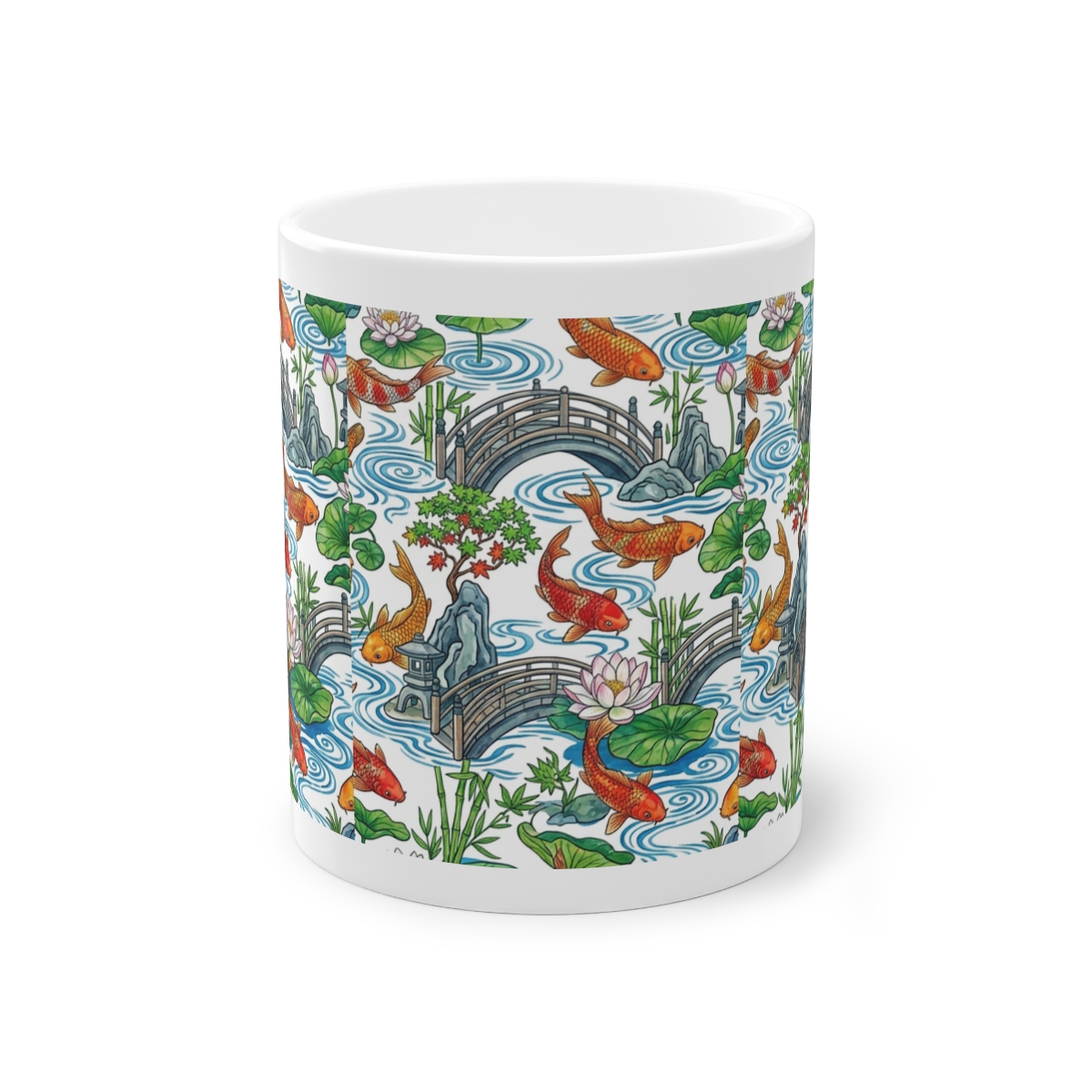 Koi Pond Japanese Garden Watercolor - Mug