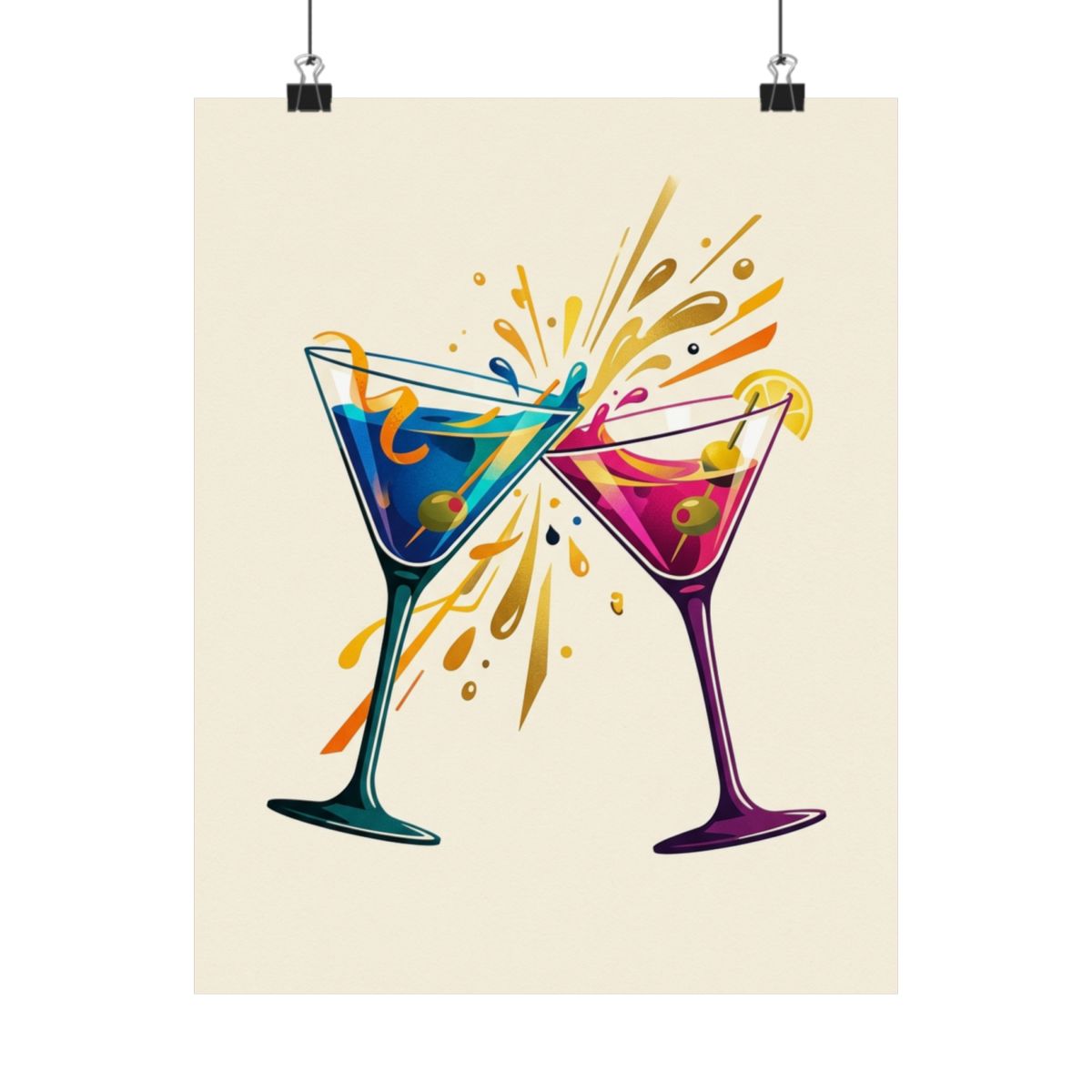 Martini Glass Cheers - Poster