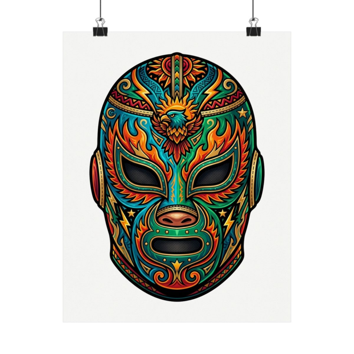 Mexican Luchador Mask Colorful - Poster