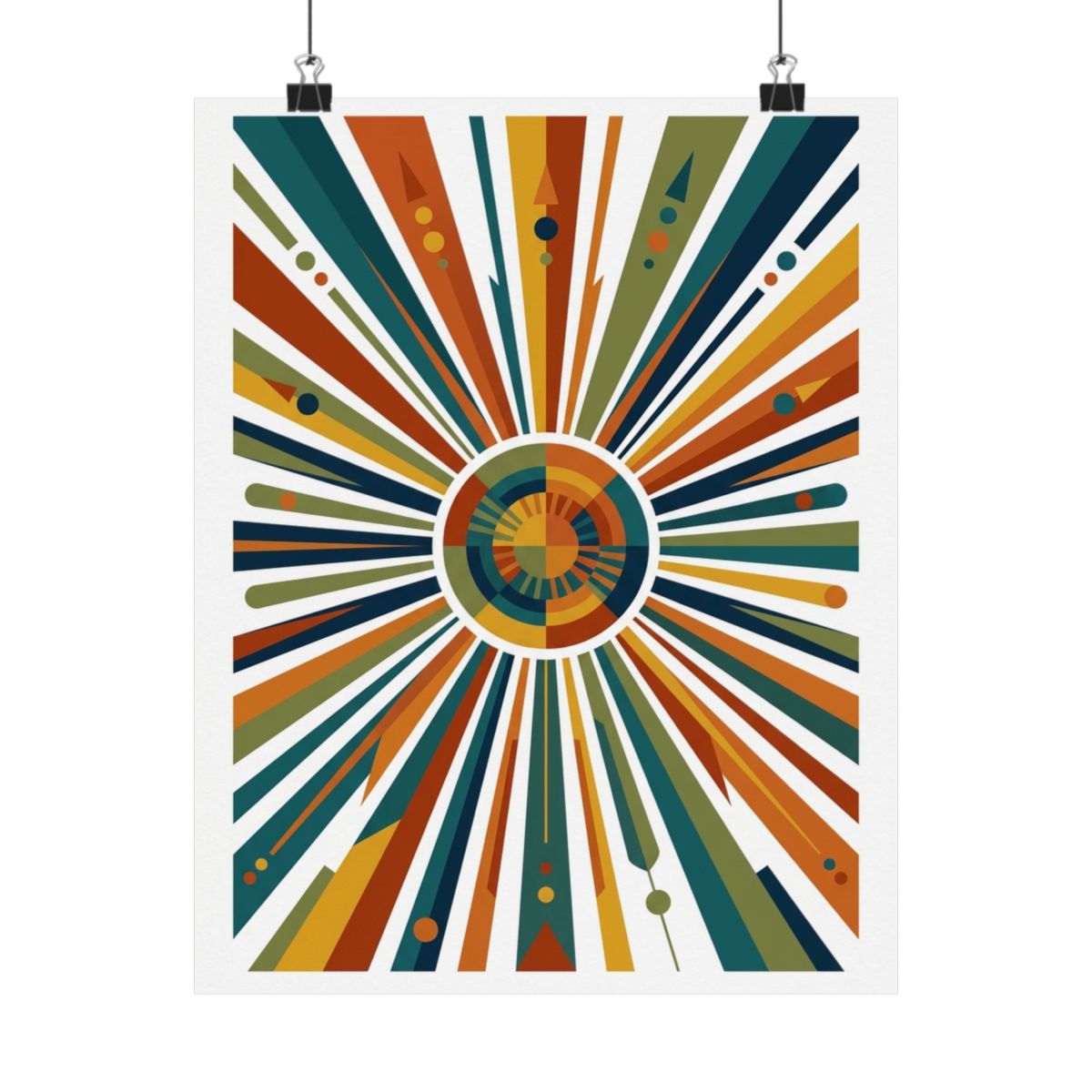 Mid-Century Modern Sunburst Pattern - Poster