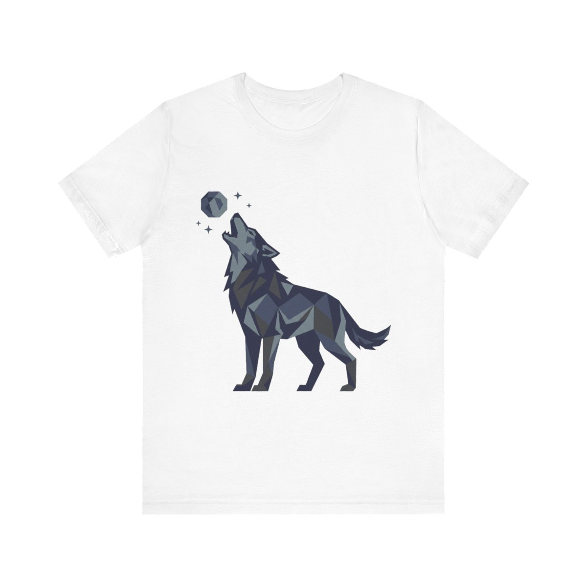 Minimalist Geometric Wolf Howling - Tshirt