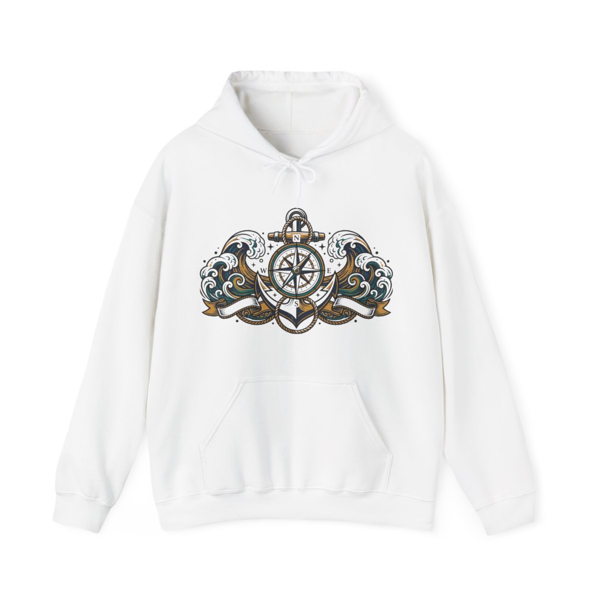 Nautical Anchor And Compass - Hoodie
