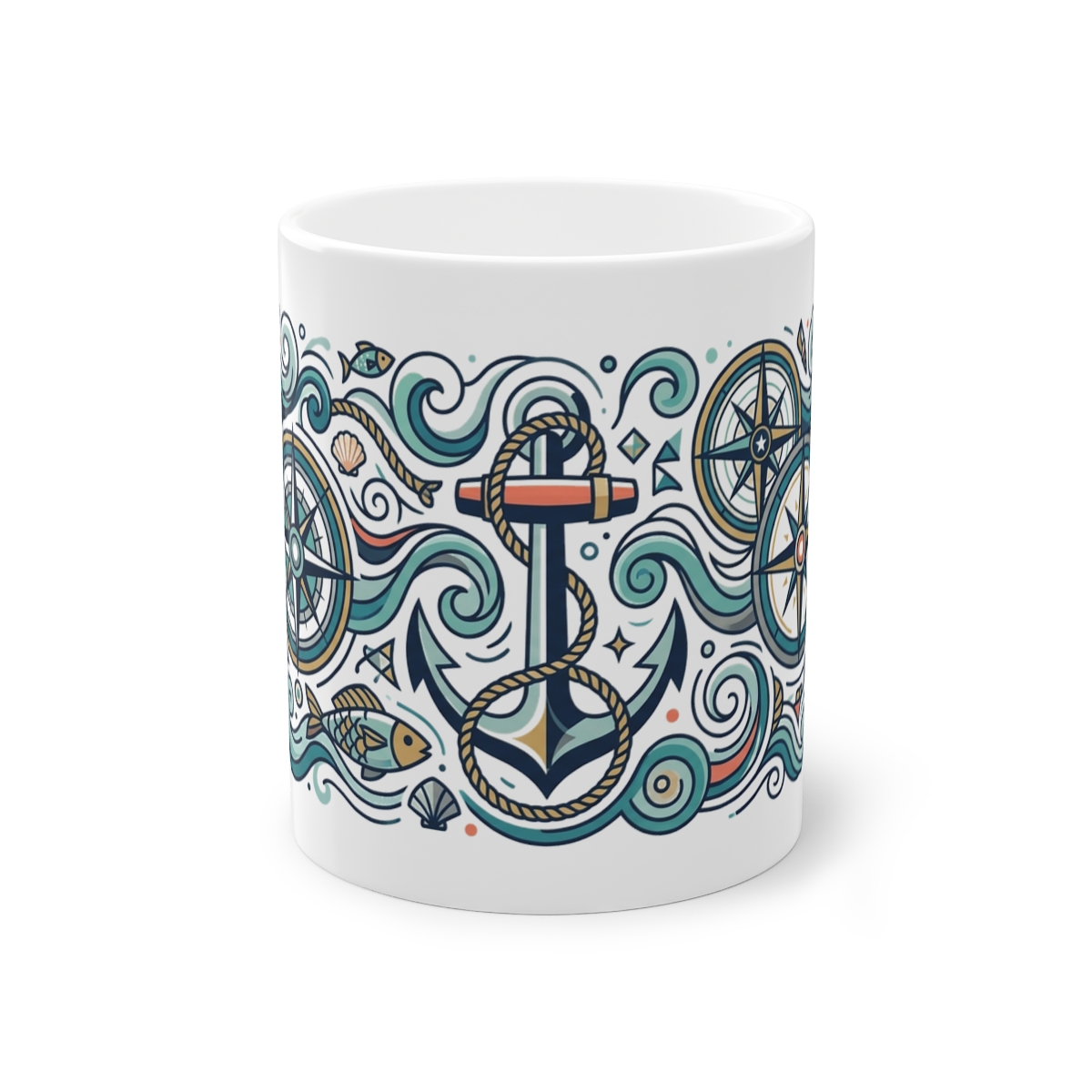 Nautical Anchor And Compass - Mug