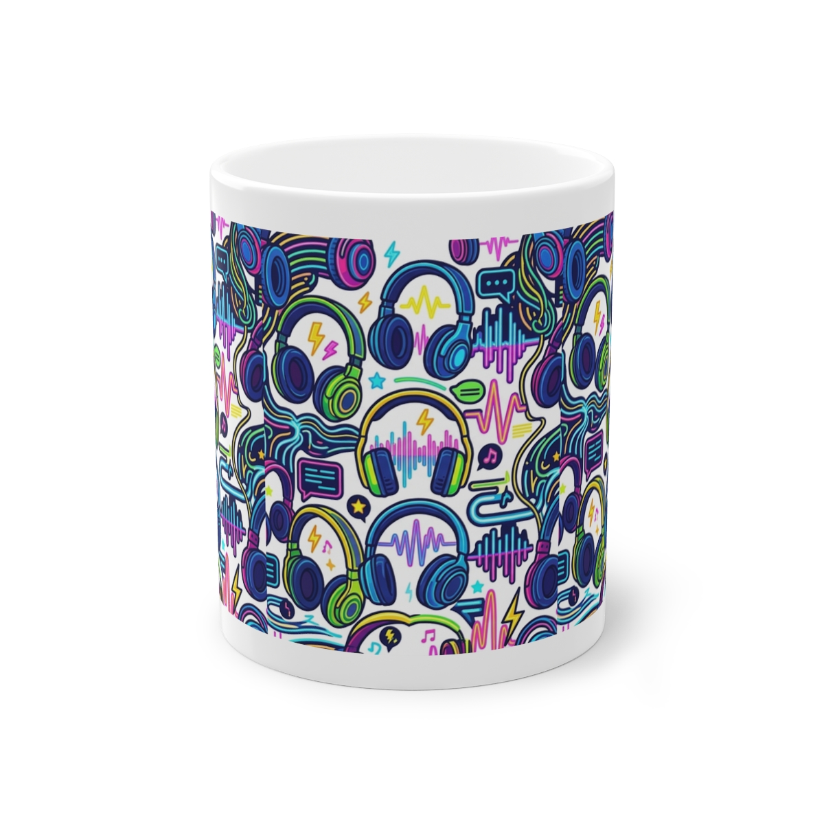 Rave Festival Neon Headphones - Mug