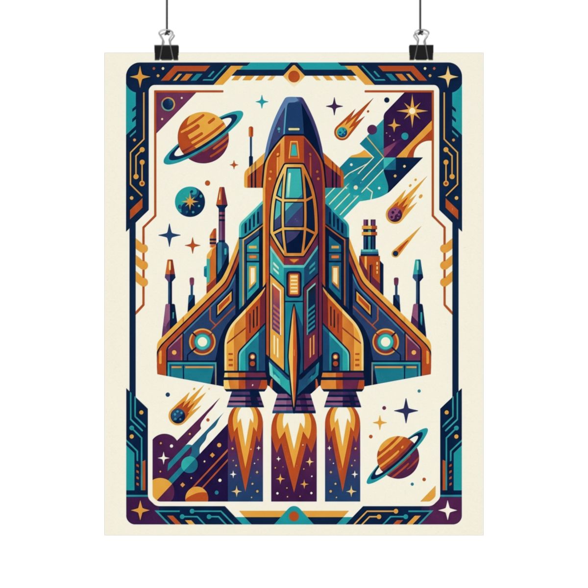Retro Arcade Spaceship - Poster