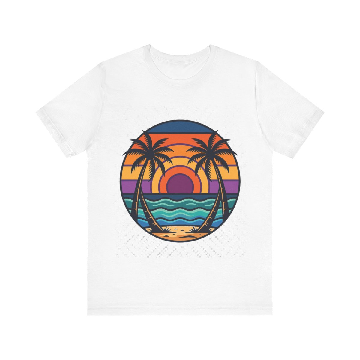 Retro Sunset Palm Tree Ocean - Tshirt