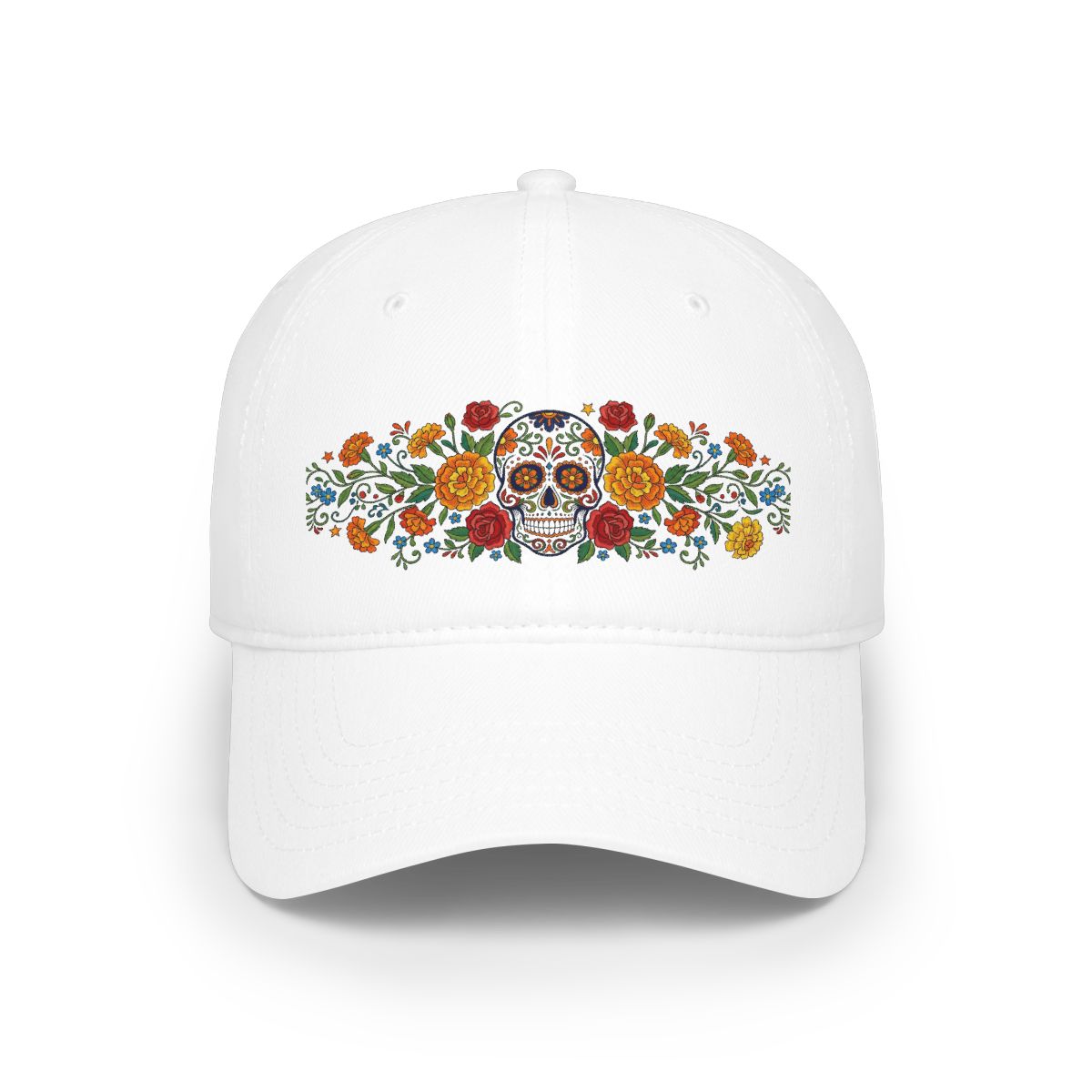 Skull With Flowers Day Of The Dead - Cap