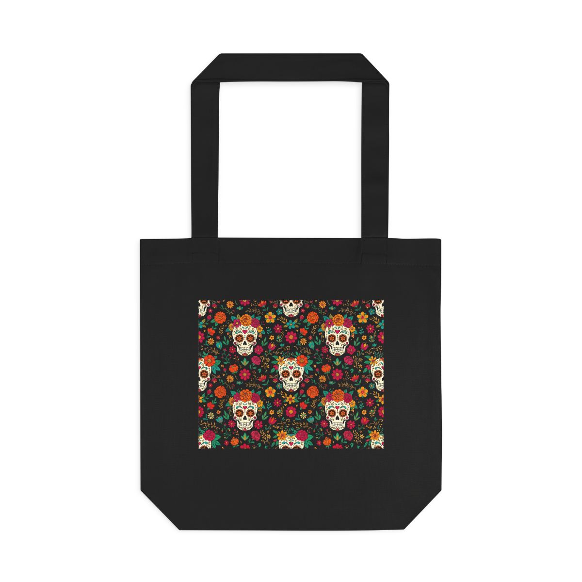 Skull With Flowers Day Of The Dead - Tote Bag