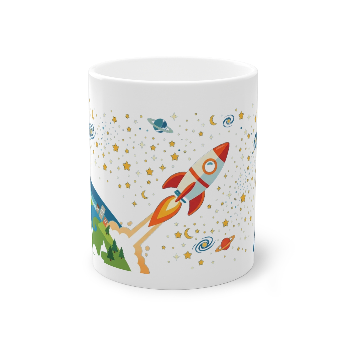 Space Rocket Launching Stars - Mug