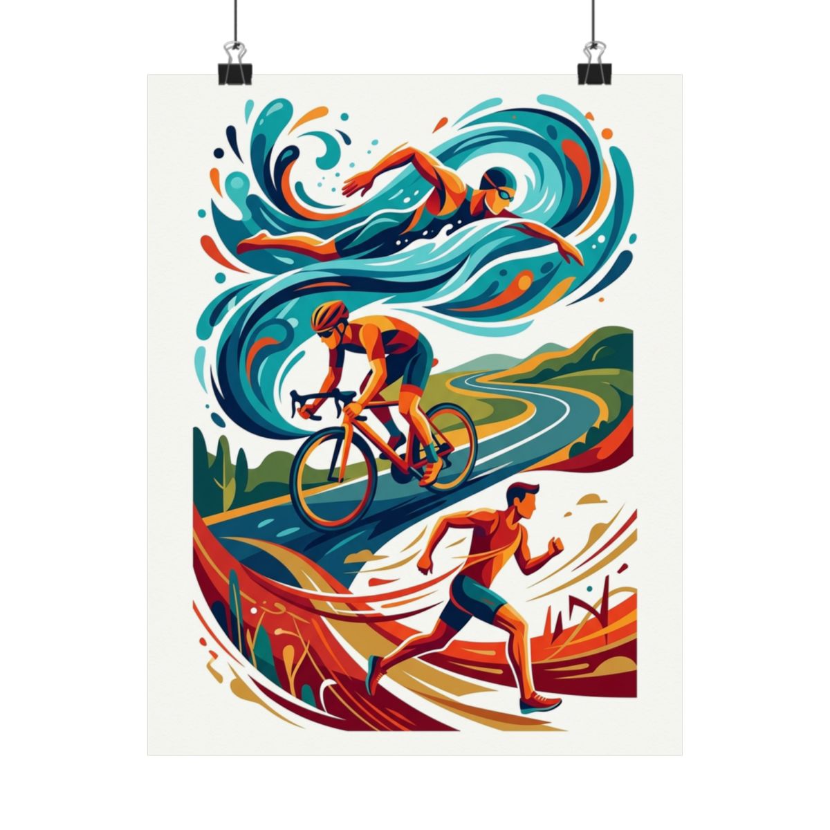 Triathlon Swim Bike Run - Poster