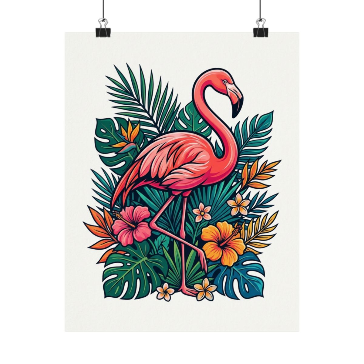 Tropical Flamingo Summer Vibes - Poster