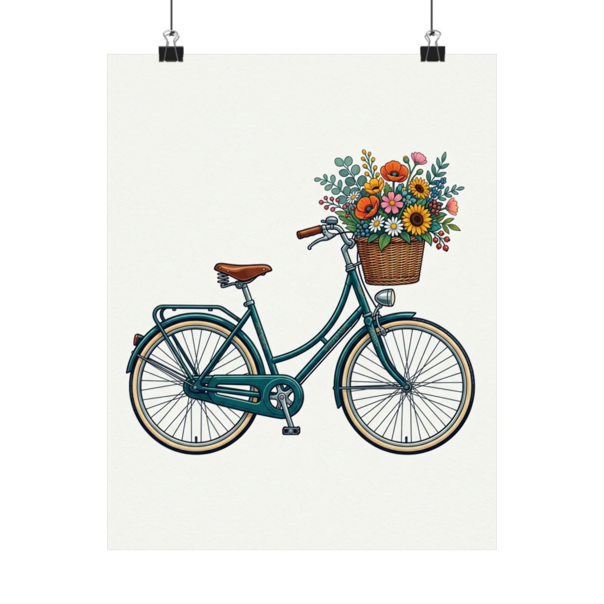 Vintage Bicycle With Basket - Poster