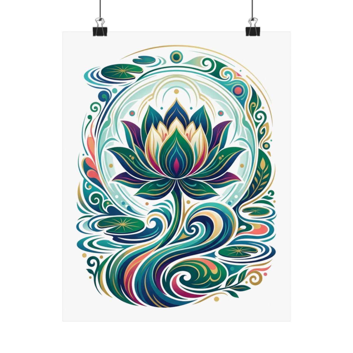 Zen Lotus Flower Mindfulness - Poster